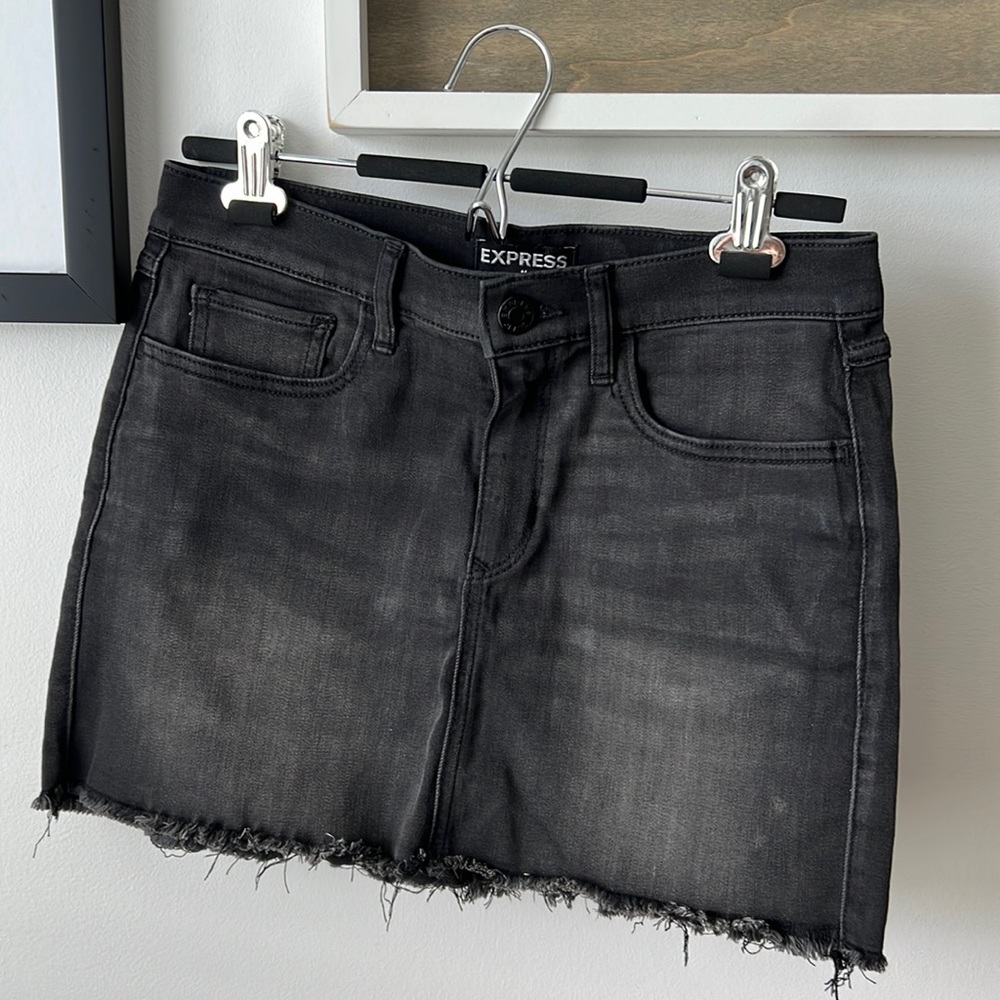 Charcoal Grey Denim Skirt